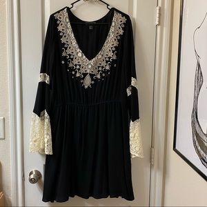 Black dress with lace detailing